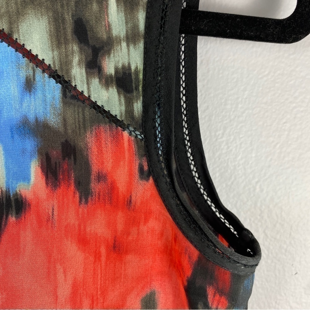 ✨3/$21✨ J. Crew 100% Silk Sleeveless Blouse Abstract Floral Black Red Size 00 - Picture 7 of 11